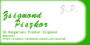 zsigmond piszkor business card